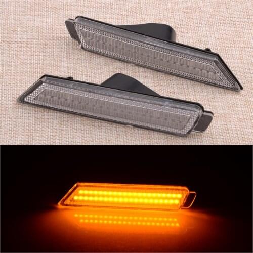 1 Pair Car Front Side Marker Light Turn Signal Lamp LED Clear Lens 12V Fit for Chevy Camaro 2015 2014 2013 2012 2011 2010