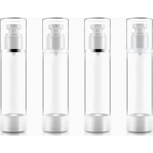1pcs 15ml/30ml/50ml/80ml/100ml Plastic Travel Bottle Refillable Bottle Transparent Airless Pump Perfume Vacuum Spray Bottle
