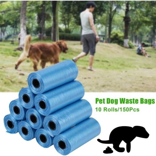 10 Rolls/150Pcs Dog Poop Bag Pet Waste Pick Up Plastic Garbage Bags Thickened Outside Pet Toilet Clean Waste Trash Bag