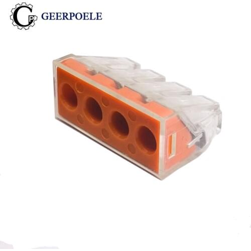 5 pcs/lot PCT 104D 4 Pin Connectors Hard Wire Quick Wiring Plug Electric Compact Block Terminal
