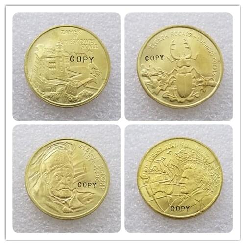 1997 set of coins-all 4 PCS (Strzelecki,Pieskowa Skala,king Batory,jelonek rogacz) COPY