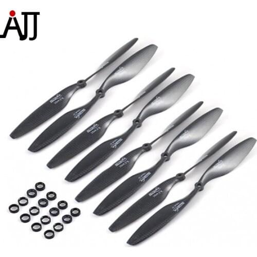 4Pairs/Bag RCTIMER 10x4.5'' 1045 Carbon Fiber Propellers CW CCW Props Hole Adapter for RC Quadcopter FPV Drone Replacement Pro
