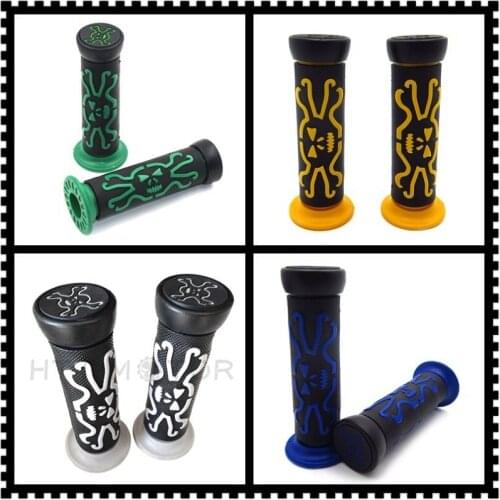 Aftermarket free 7/8" BLUE Skull Rubber hand Grips For HONDA CBR 600 F3 F4i 900 RR QUAD JET SKI