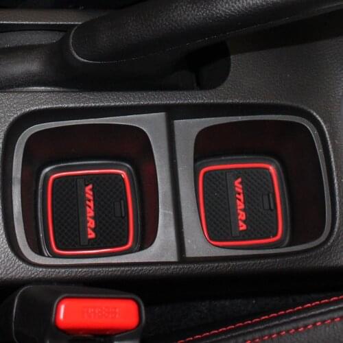 Car Anti-Slip Gate Slot Cup Mats For SUZUKI VITARA 2016 2017 2018 Accessories Non-Slip Mat Car Sticker Interior Door Pad 17pcs