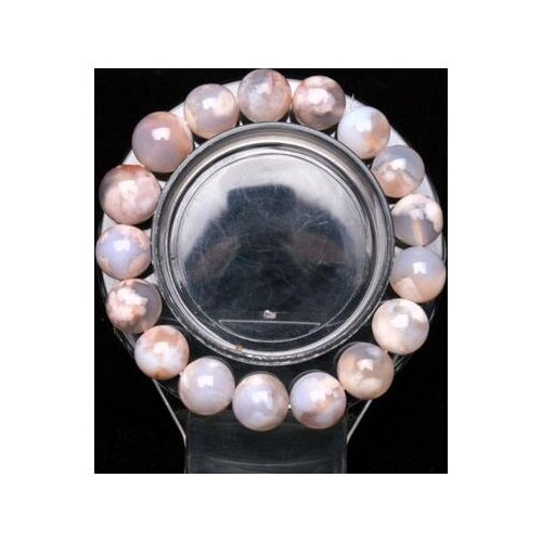 Free shipping 11mm Natural Cherry Blossom AgateQuartz Crystal Beads Bracelet AAA