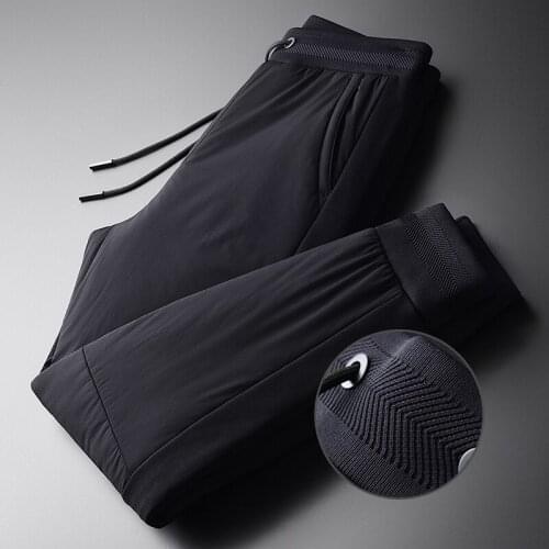 Classic Autumn And Winter Pants Man Plus Size 4xl High Density Windproof Fabric Casual Pants Men Thick Add Padding Mens Trousers