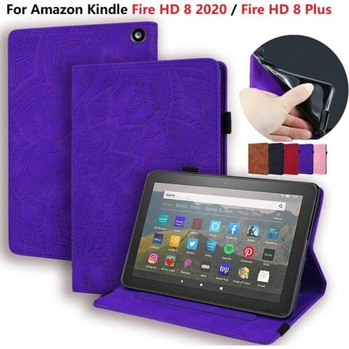 For Amazon Fire HD 8 Case 2020 Embossed Stand Back Cover for Amazon Kindle Fire HD 8 HD8 Plus 2020 Tablet Case 10th Generation
