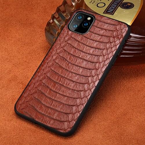 Genuine Python Leather Phone Case For Apple iPhone 11 11 Pro Max X XS Max XR 7 8 6 6s 7 Plus 8 plus 5 5S se Snakeskin Back Cover