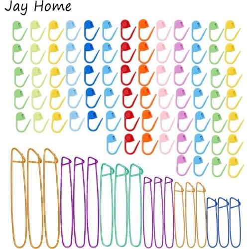 6 Sizes Yarn Knitting Stitch Holder with 100 Locking Stitch Markers for Crochet Knitting Needle Aluminum Stitch Safety Pins