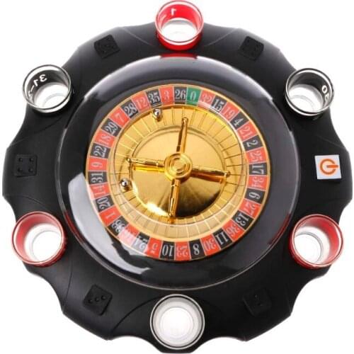 Electric Drinking Game Set Roulette Adult Party Casino Style 6 Shot Glasses Gift