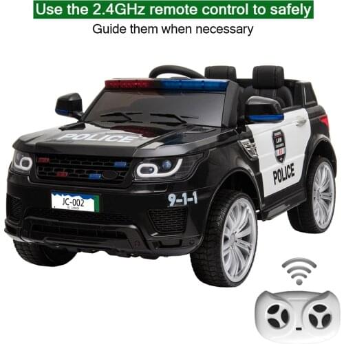 Electric Car Ride On Toy Cars For Children Kids Police Ride On Car 2.4G Remote Control Dual Drive US Warehouse Shipping