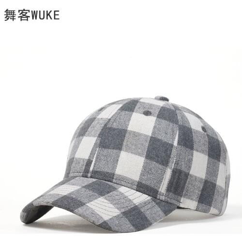 Factory High End Baseball Cap Wholesale Fashion Korean Plaid Trendy Men and Women Sun Poof Peaked Cap Sun Hat