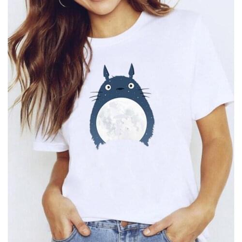 Totoro Cartoon Graphic Print T Shirt Women Tops Harajuku Shirt Summer Short Sleeve Tee Shirt Femme Casual Tshirt Camiseta Mujer