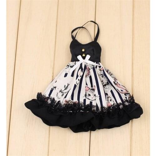 ICY DBS Blyth doll bjd dolls toy dress licca body black dress Cute animal print