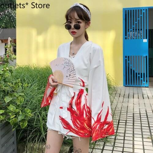 New Japanese Traditional Kimono Retro Loose Couple Long Sleeve Thin Cardigan Japanese Dress Women