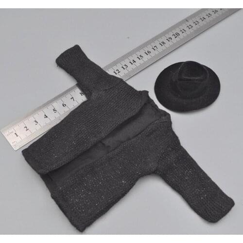 For Fans Collection Scale 1/6 Jackson Black Color Fashion Dancing Shirt With Hat For Usual 12 inch Doll Action Collectable