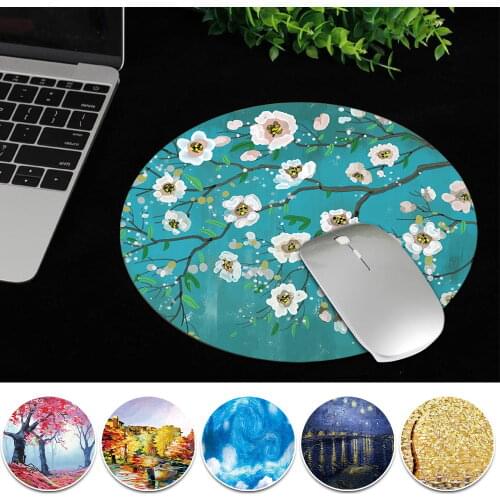 Mousepad for Game Computer Waterproof Mousepad Gamer PU Leather Soft Mouse Mat Non-Slip Round Mouse Pad Comfortable Desk Mat