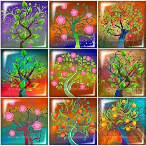 Beauty Colorful magical Tree Square glass cabochon 10pcs 12mm/20mm/25mm/30mm Size flat back DIY Jewelry Findings Components