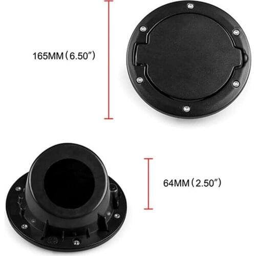 Jeep Wrangler Fuel Filler Door Cover Gas Tank Cap Black 2/4 Door for 07-18