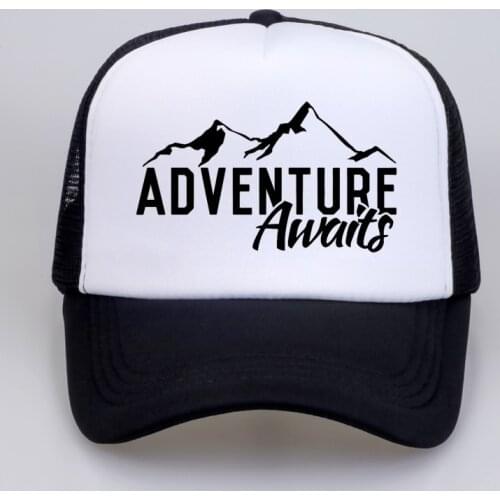 ADVENTURE AWAITS A Camping Greatested Summer Mesh trucker cap Cool Dad hat Leisure outdoor Baseball caps Unisex snapback hat