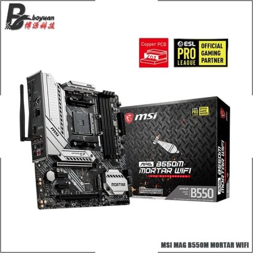 MSI MAG B550M MORTAR WIFI Micro-ATX AMD B550 B550M DDR4 4400(OC) MHz M.2 SATA3 USB3.2 128G best support R9 CPU Socket AM4