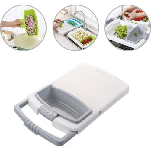 Kitchen Multifunctional Thick Plastic Chopping Board Sink Drain Basket Cutting kitchen accesseries Three Colors Optional
