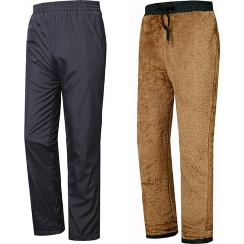 Large Size Men Outdoor Winter Warm Pants Plus Velvet Thicken Thermal Windproof Pants Climbing Camping Skiing Sports Trousers