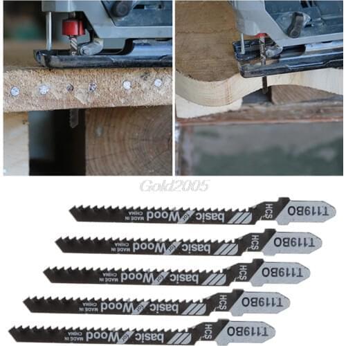 5 Pcs HCS T119BO Jig Saw Blades Set Wood Fast Cutting Reciprocating Saw Blade G05 Whosale&DropShip