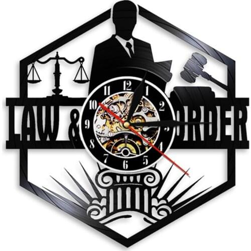 Scales of Justice Lawyer Office Courtroom Decor Attorney Wall Clock Lawyer Vinyl Record Wall Clock Law Order Pass the Bar Gift