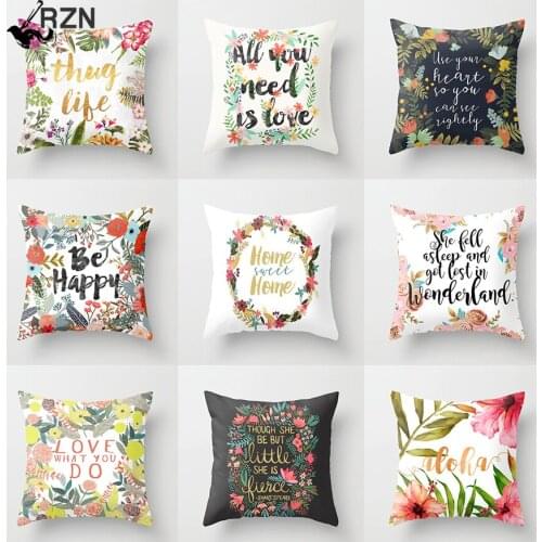 Flower Soft Print Home Decor Pillow Cover 45x45cm Cushion Pillow For Car Chair Outdoor Cushion Covers