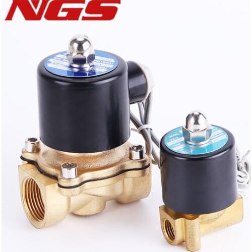 220V 110V 24V 12V 2W Normally Closed Brass Electric Solenoid Valve For Water Air Oil 1/4" 3/8" 1/2" 3/4" 1" DN8/10/15/20/25/50