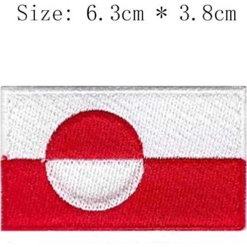 Greenland embroidery flag patch Free shipping Nook city red white circle bastidor para bordar coat iron on accessories