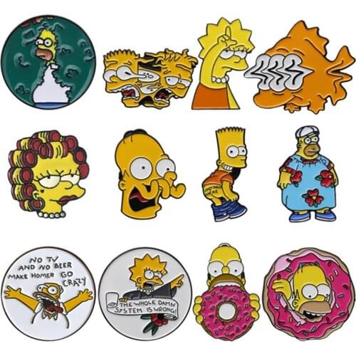 Homer Bart Lisa Enamel Alloy shoe charms shoe accessories DIY shoe decoration for croc jibz kids favor kawaii cute X-mas