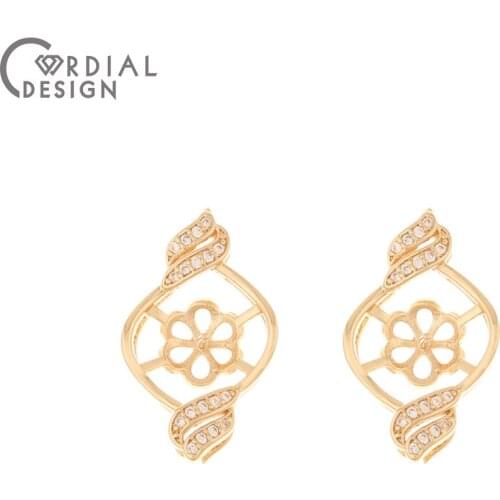 Cordial Design 50Pcs 13*23MM Jewelry Accessories/Earring Findings/Hand Made/CZ Charms For Bracelets/DIY Jewelry Making/Pendant