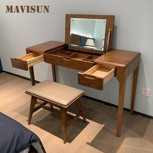 Dressers For Bedroom Modern Luxury Furniture Makeup Dressing Table With Mirror Nordic Minimalist Solid Wood Chest Of Drawers