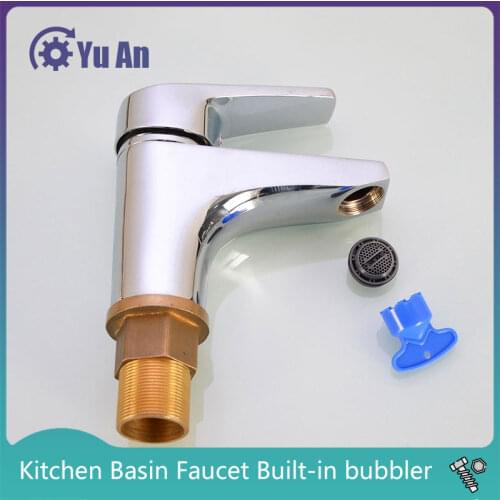 Kitchen Basin Faucet with Built-in Bubbler Filter Core Filter Inlaid Foamer Fittings