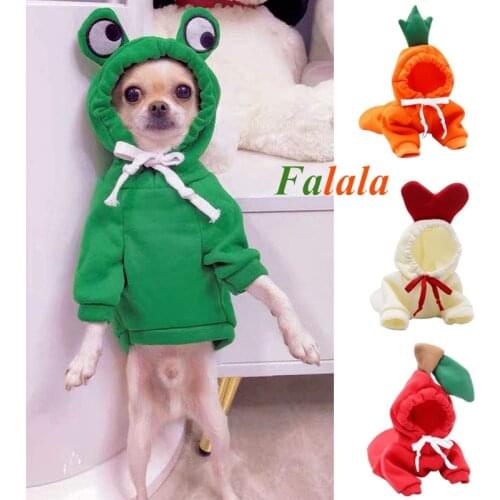 Warm Dog Winter Clothes Cute Fruit Dog Coat Hoodies Fleece Pet Dogs Costume Jacket for French Bulldog Chihuahua Ropa Para Perro