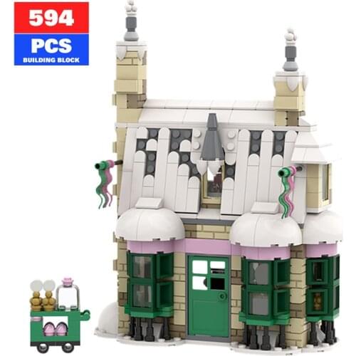 Moc Magic Friends Girl House Non-Muggle Village Honey Duke Sweet Shop Magic World Candy House City Building Blocks Girls Toys