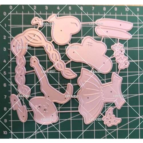 Dancing Girl Cutting Dies Brithday Ballet Layering Die Photo Album Embossing Die Paper Cards Making