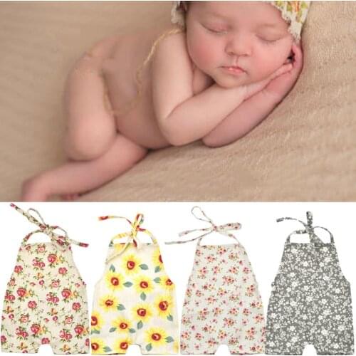 1pc Baby photography Suit Newborn Flower Cotton And Hemp Clothes Infant Breathable Simple Photo Costume