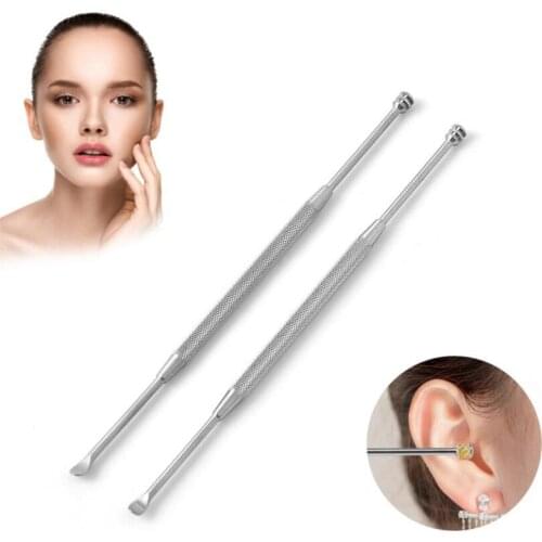 1PC Double-ended Stainless Steel Spiral Ear Pick Spoon Ear Wax Removal Cleaner Ear Tool Multi-function Portable