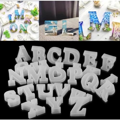 1pcs Letters Resin Mold Jewelry Kits Home Made Craft DIY Art Epoxy Casting Concrete Plaster Candle Keychain Silicone Mold Tools
