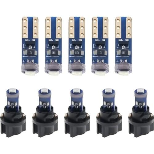 10pcs T5 W3W W1.2W T5 W2X2.6d PCB 3030 Car Led Board Dashboard Warming Indicator Wedge Light 12V AC White Blue Red Green Amber