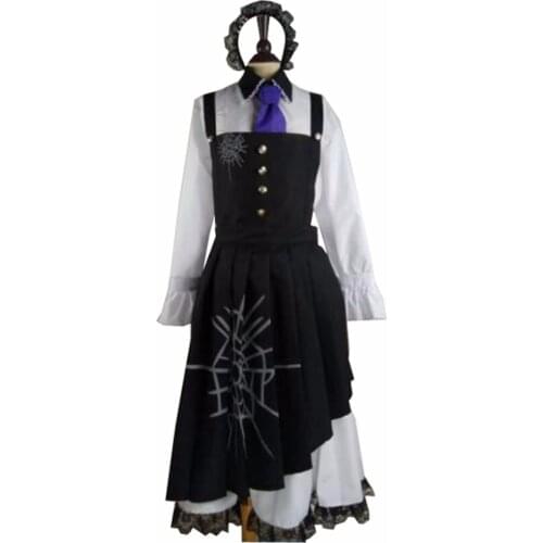 2018 High Quality Danganronpa V3 Killing Harmony Tojo Kirumi Black White Dress Cosplay Halloween Party Uniform Clothes