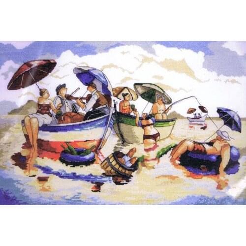 2021 Top Customizd Embroidery Water Lunch Cross Stitch Patterns Wedding with 100% Cotton Flosses & Free Shipping for Wall Decor