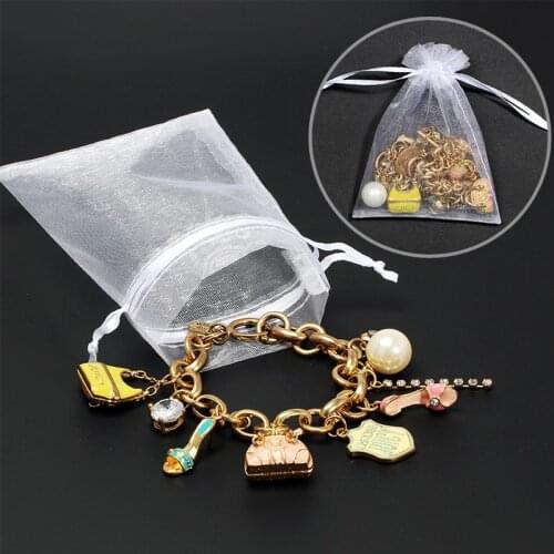 50pcs Voile Packaging Bag Colorful For New Year Birthday Christmas Wedding Party Chiffon Jewelry Pouches Organza