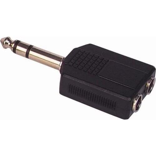 6.3 MM STEREO MALE/6.3 MM STEREO FEMALE X 2 CONVERTER JACK
