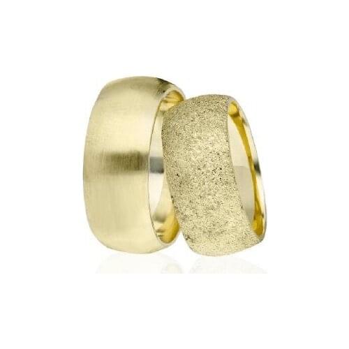9 Mm Gold Plated Sandy Double Silver Wedding Band Ring