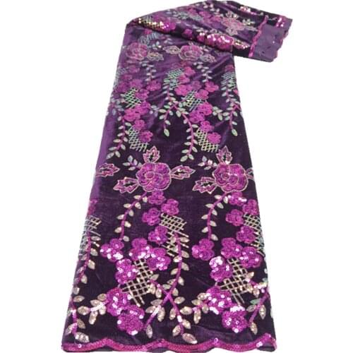 African Velvet Lace Fabric High Quality French Nigerian Lace Fabrics For Bride Women Wedding Party Dress Sewing Qx21-9