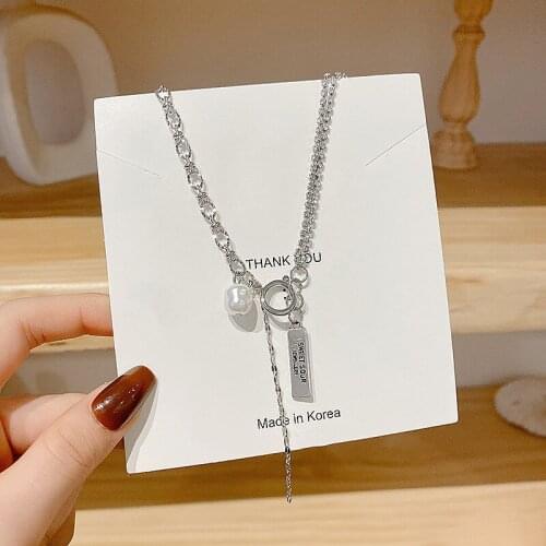 South Korea Ins Net Celebrity With The Same Temperament Simple Clavicle Chain Fashion Cold Wind Trend Sweater Chain Necklace